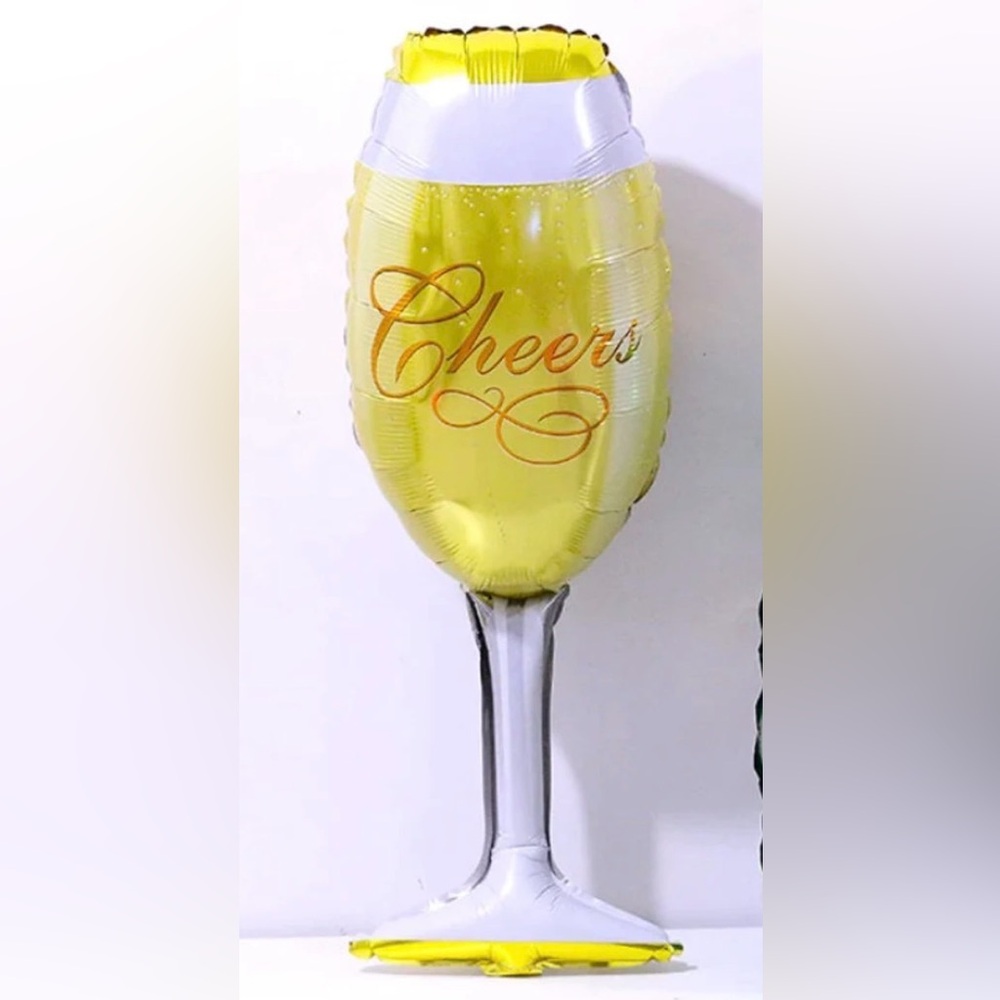 EXTRA LARGE Mylar Cheers Champagne Glass Balloon - Dark